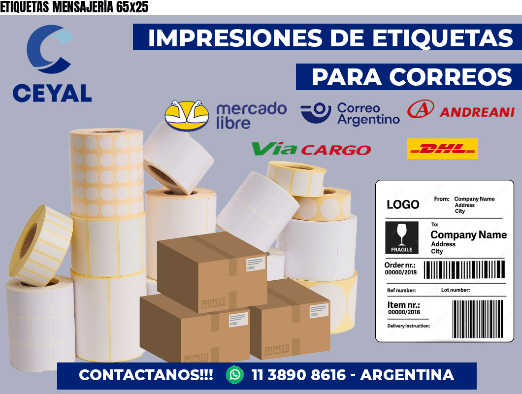 ETIQUETAS MENSAJERÍA 65×25