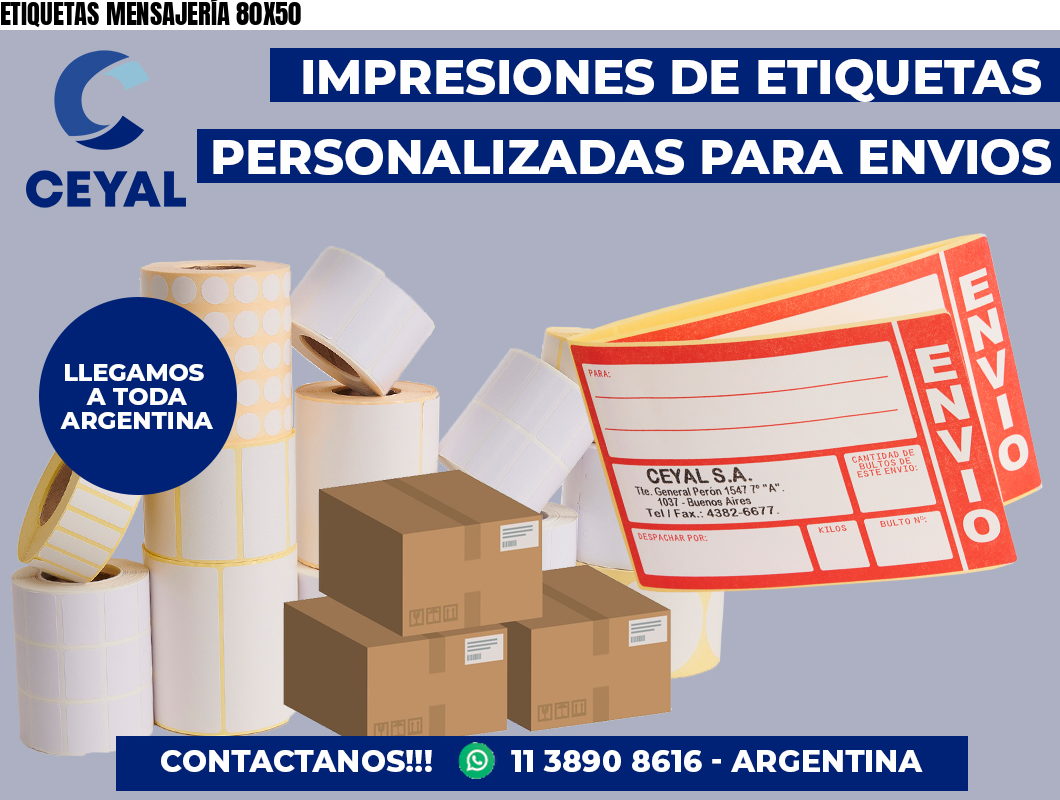 ETIQUETAS MENSAJERÍA 80X50