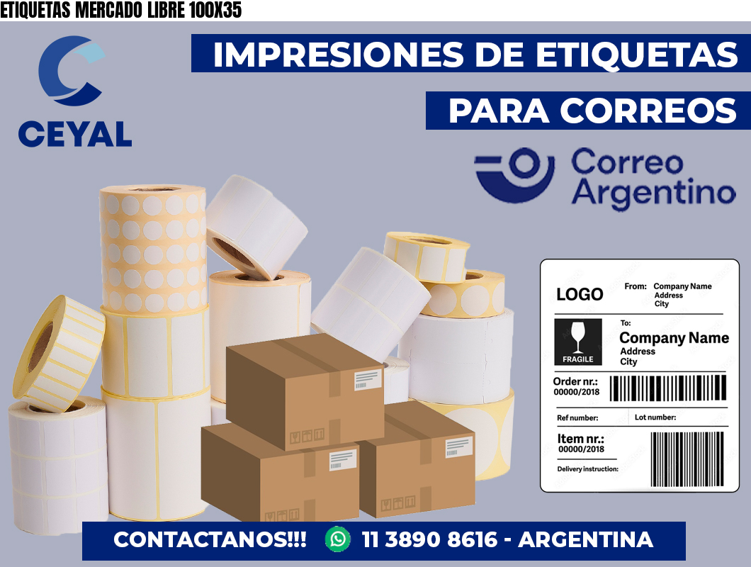 ETIQUETAS MERCADO LIBRE 100X35