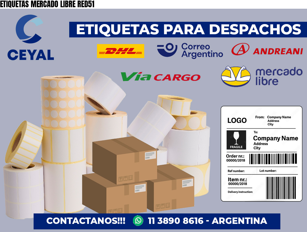 ETIQUETAS MERCADO LIBRE RED51