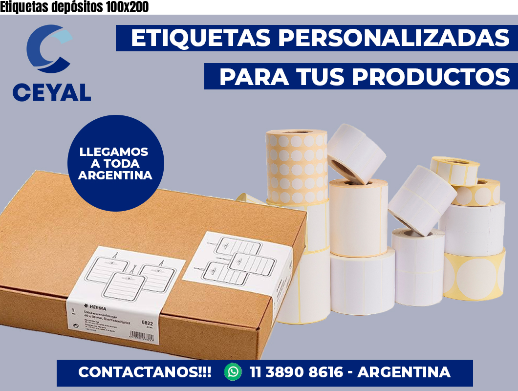 Etiquetas depósitos 100×200