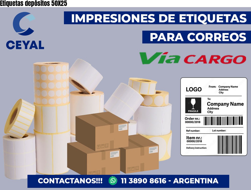 Etiquetas depósitos 50X25