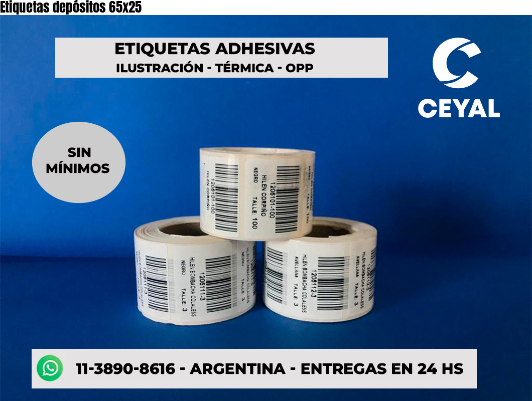 Etiquetas depósitos 65x25