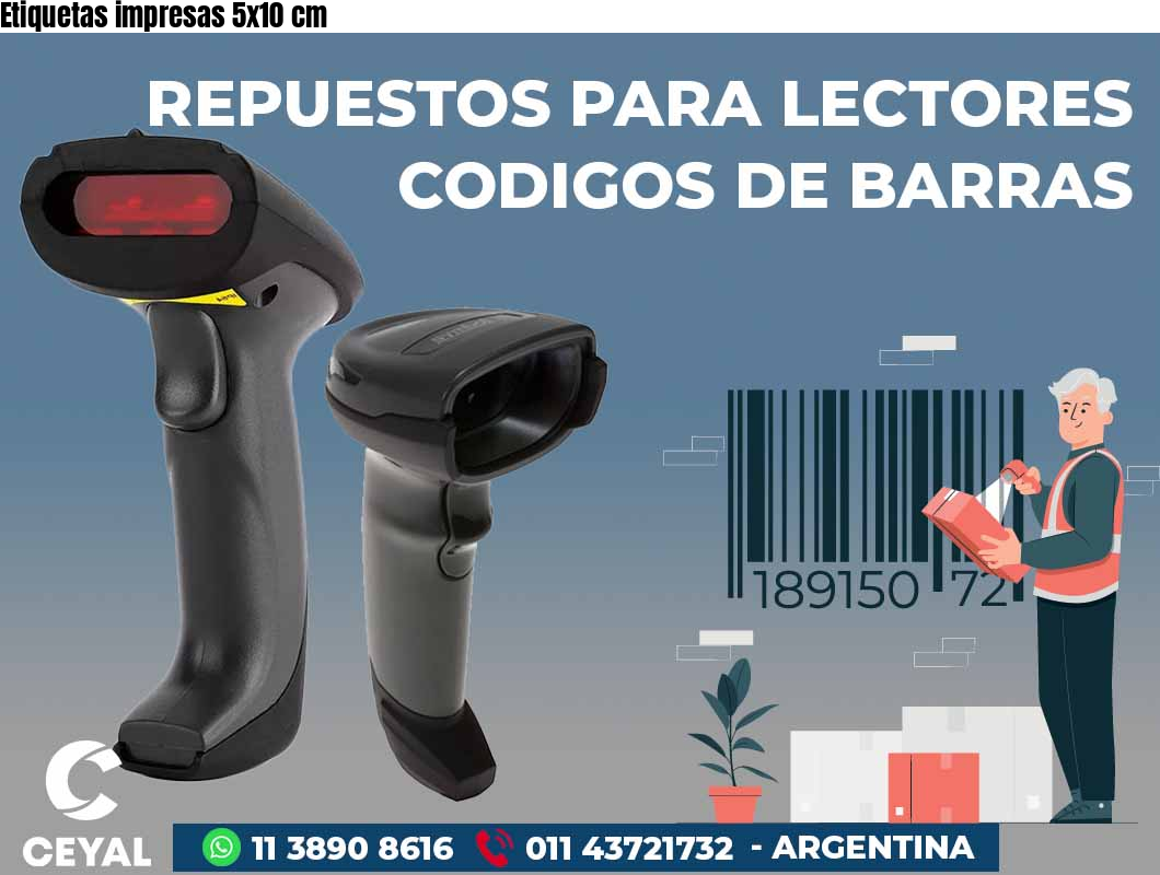 Etiquetas impresas 5x10 cm