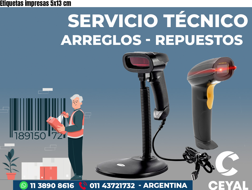 Etiquetas impresas 5x13 cm