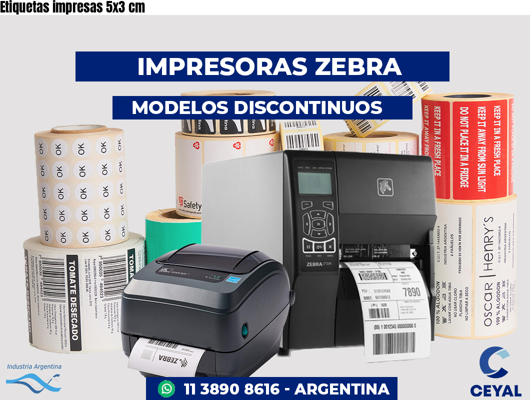 Etiquetas impresas 5x3 cm
