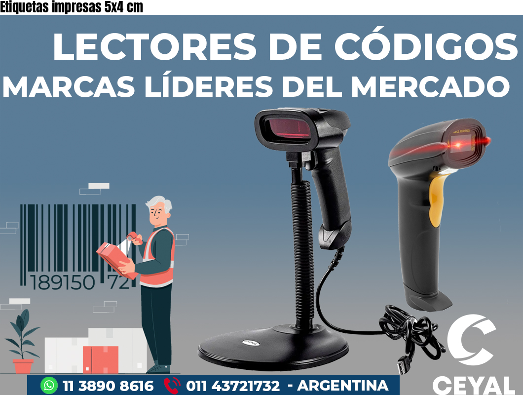 Etiquetas impresas 5x4 cm