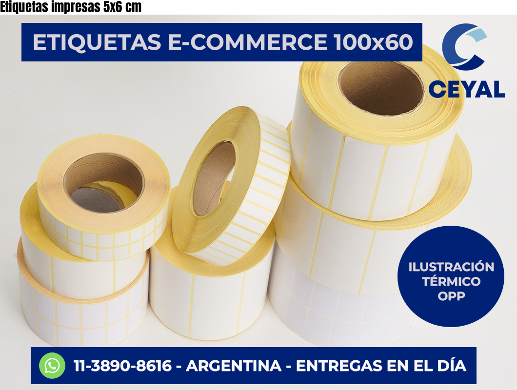 Etiquetas impresas 5×6 cm