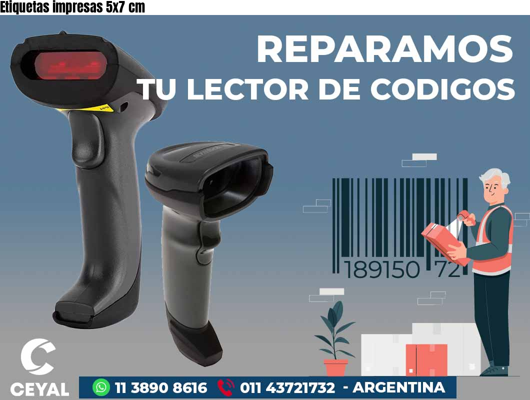 Etiquetas impresas 5x7 cm