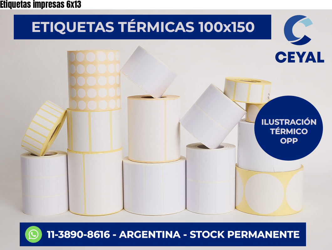Etiquetas impresas 6×13