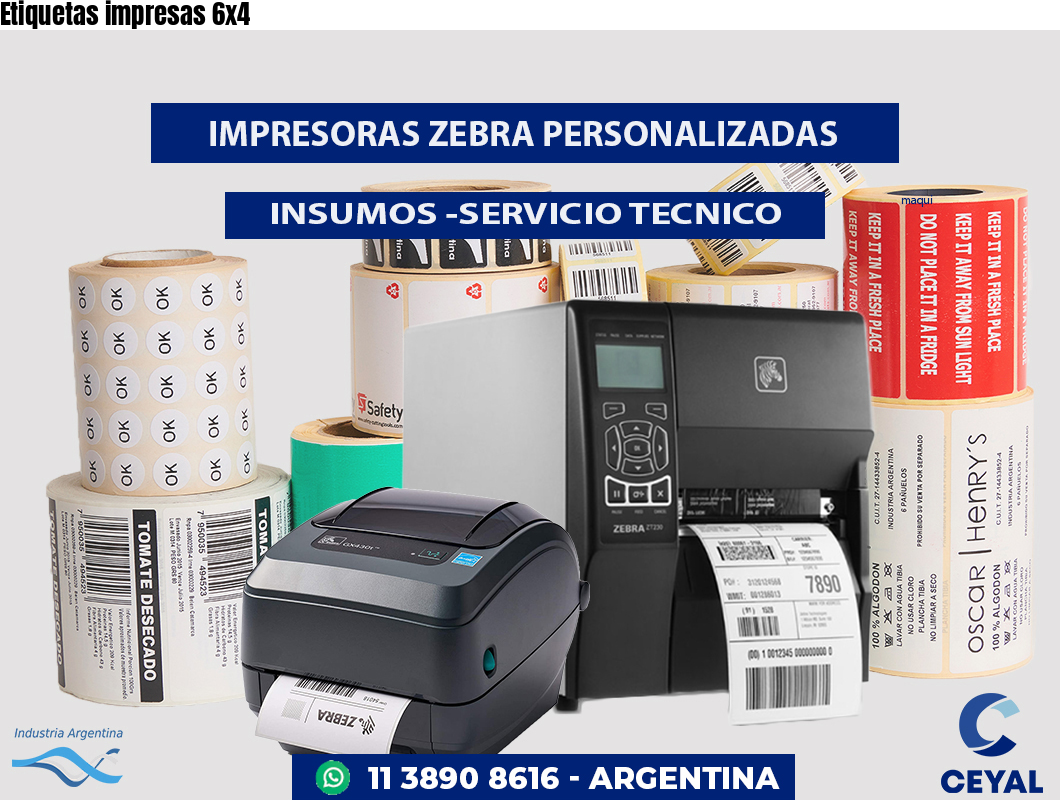 Etiquetas impresas 6x4 