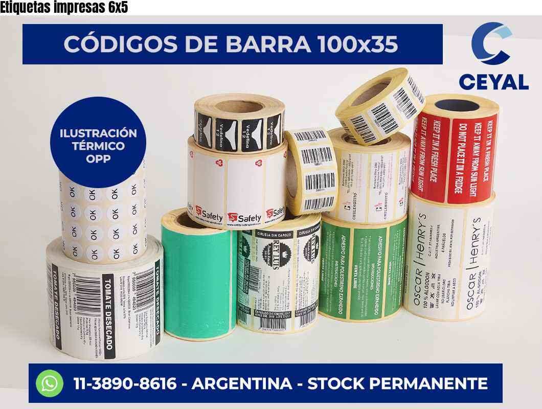 Etiquetas impresas 6×5
