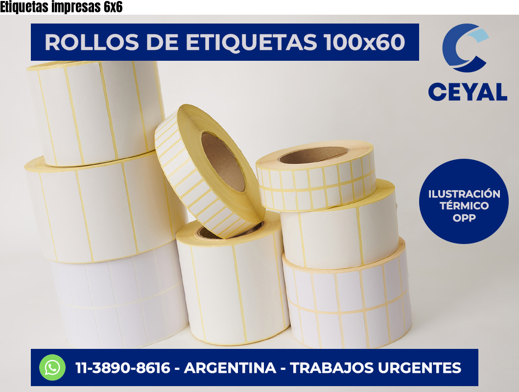 Etiquetas impresas 6×6