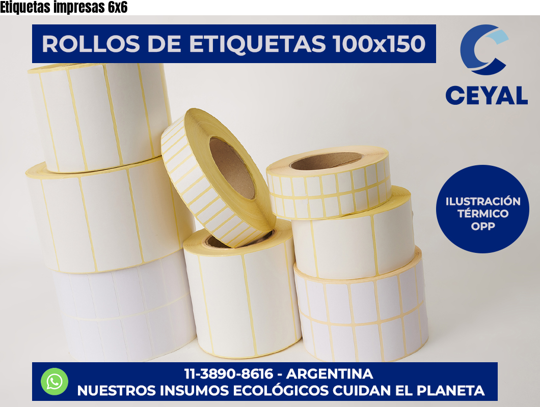 Etiquetas impresas 6×6