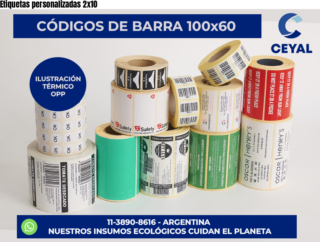 Etiquetas personalizadas 2×10