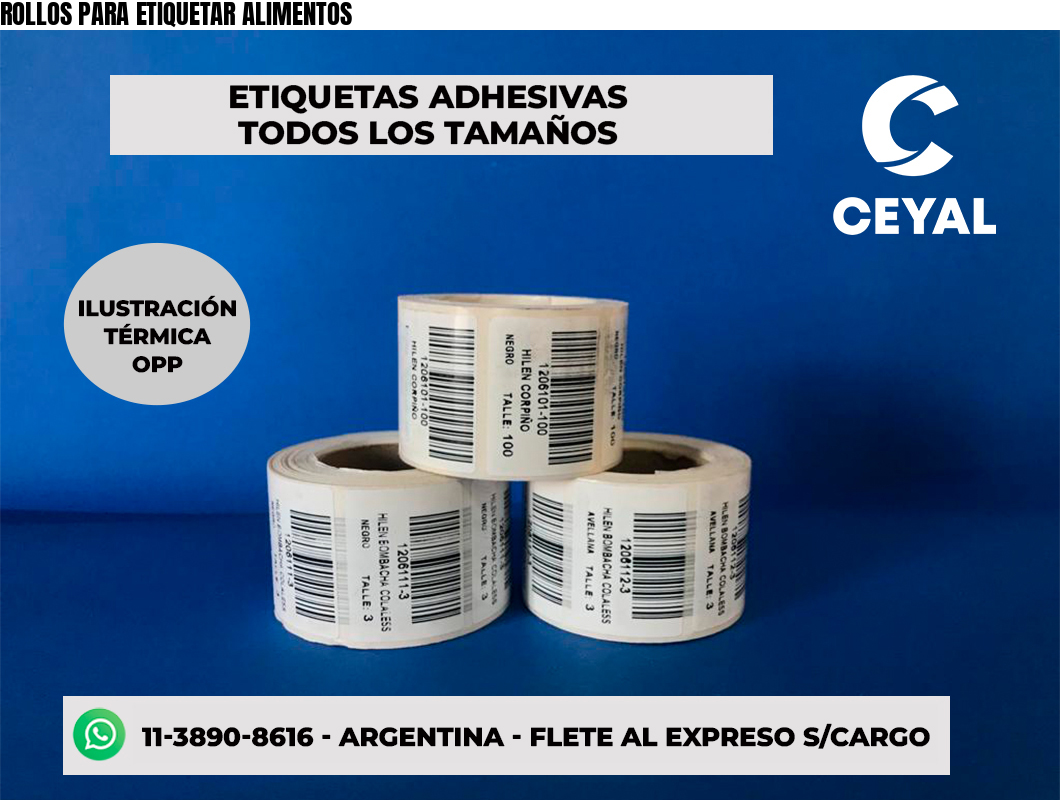 ROLLOS PARA ETIQUETAR ALIMENTOS