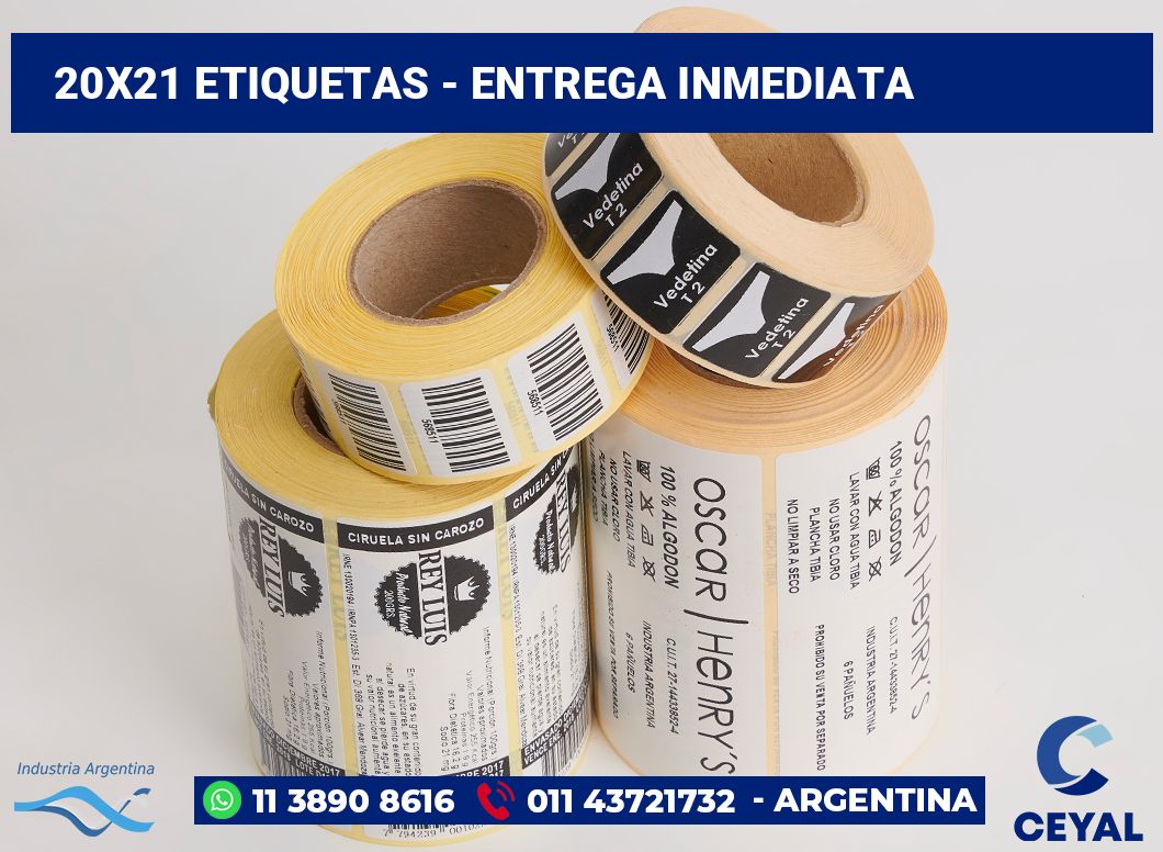 20×21 Etiquetas