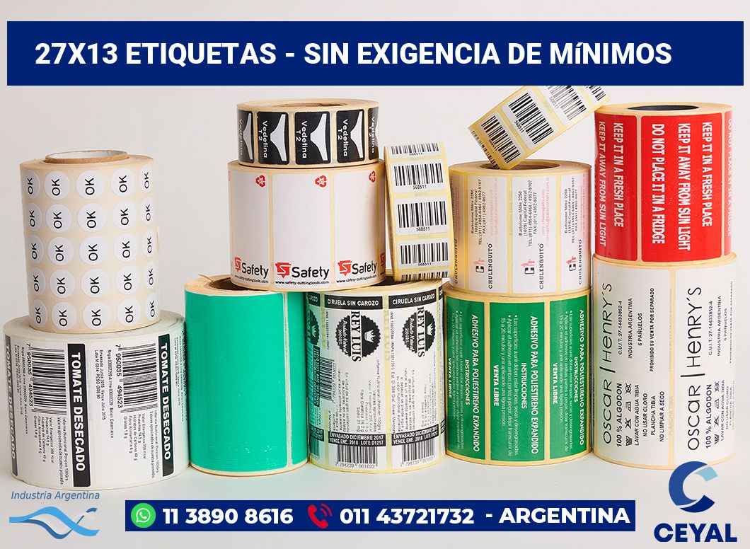27×13 Etiquetas