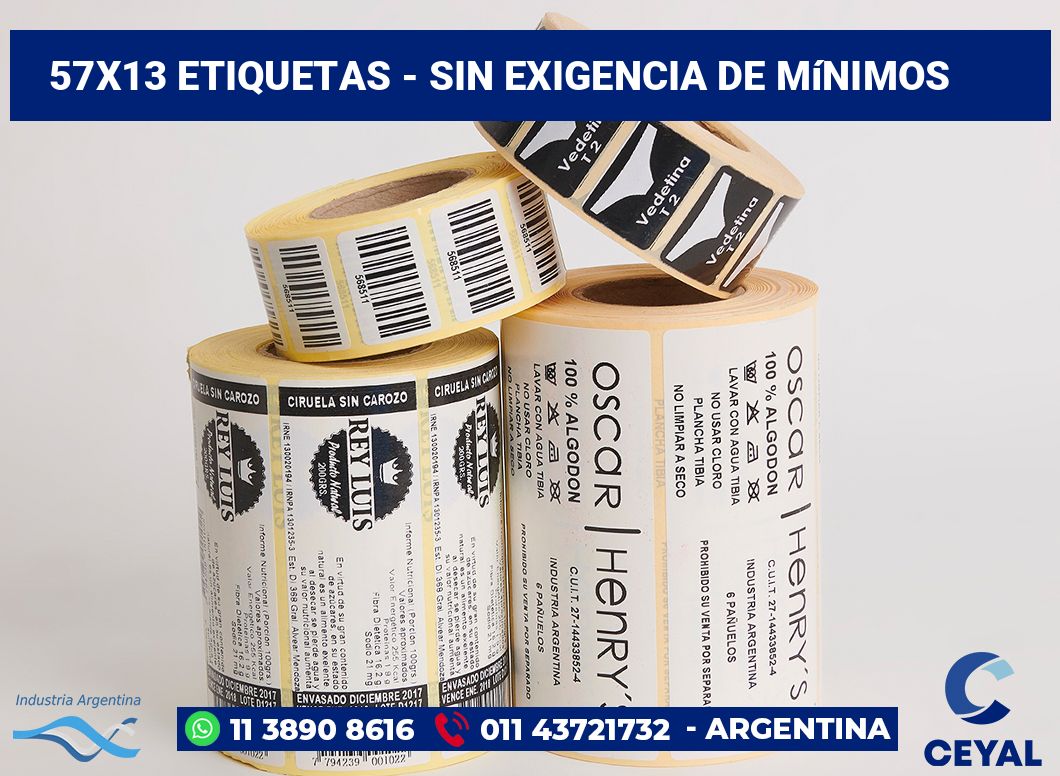 57x13 Etiquetas