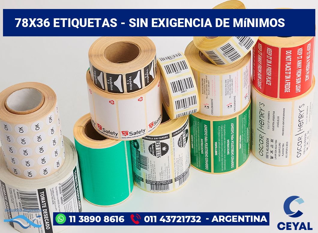 78×36 Etiquetas
