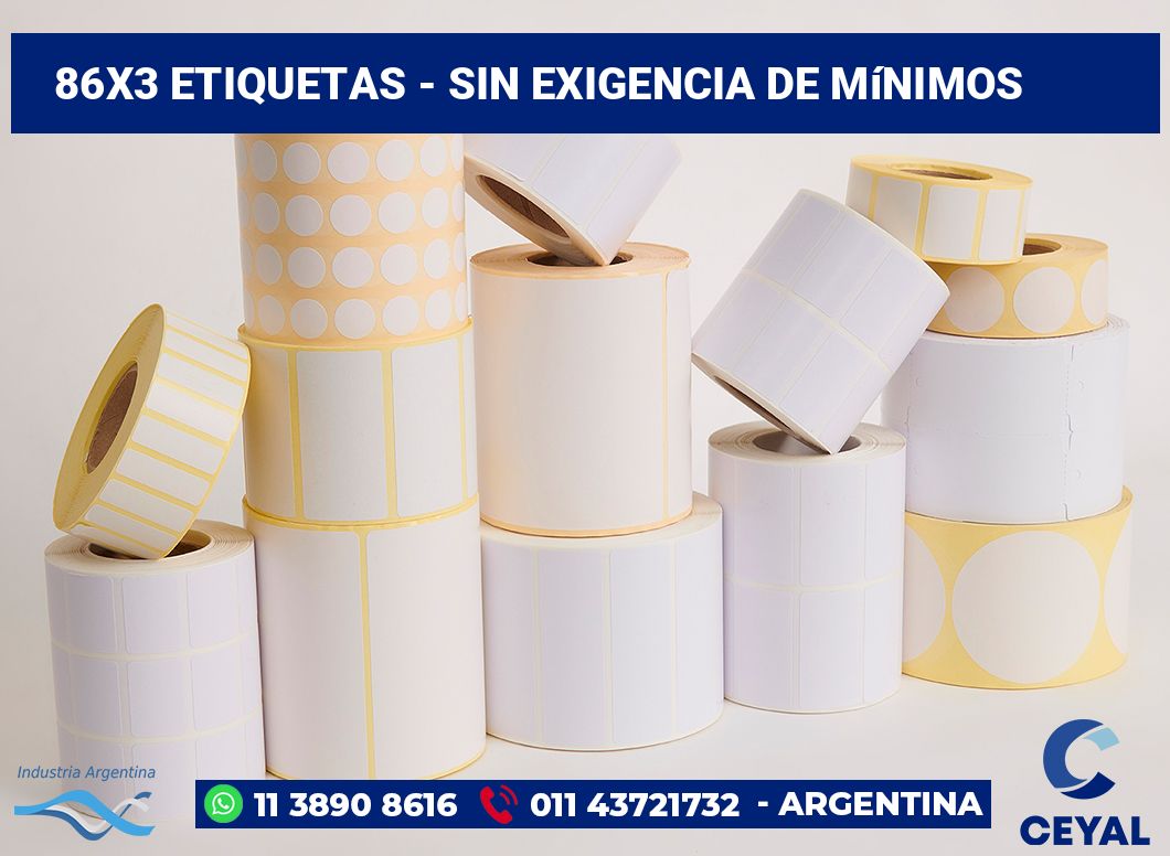 86×3 Etiquetas