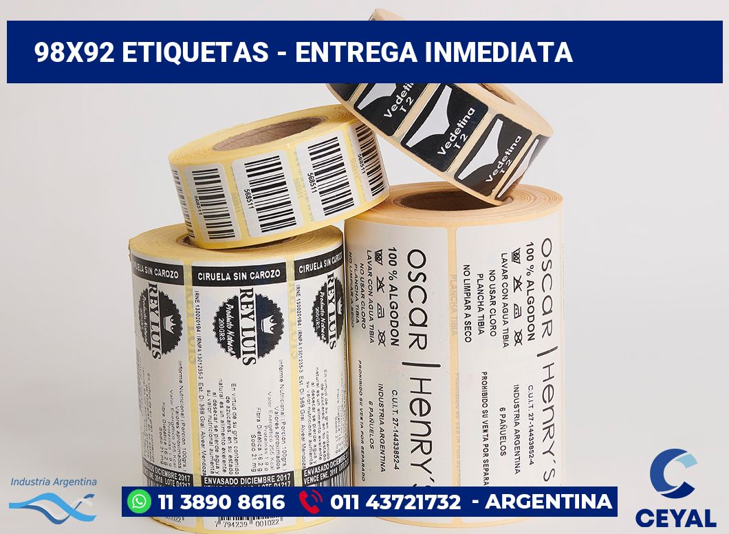 98x92 Etiquetas
