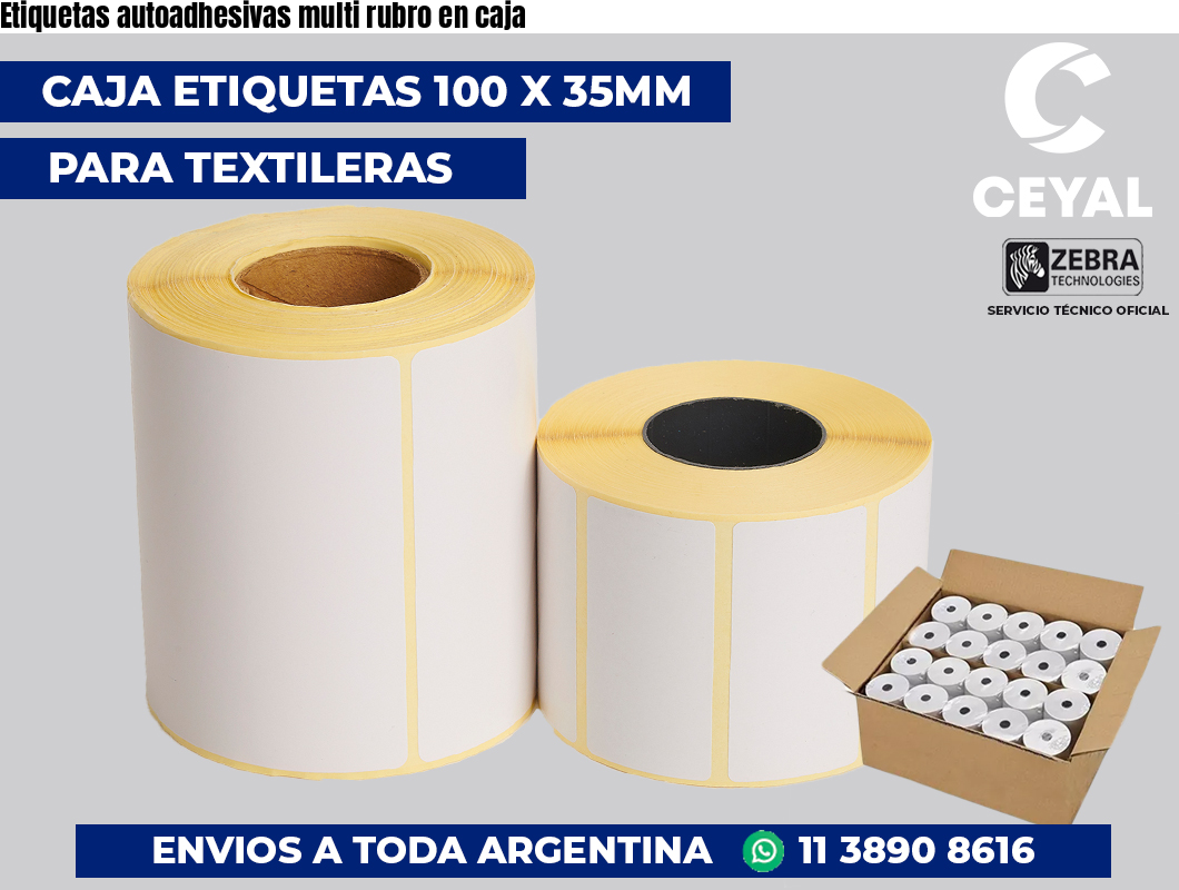 Etiquetas autoadhesivas multi rubro en caja