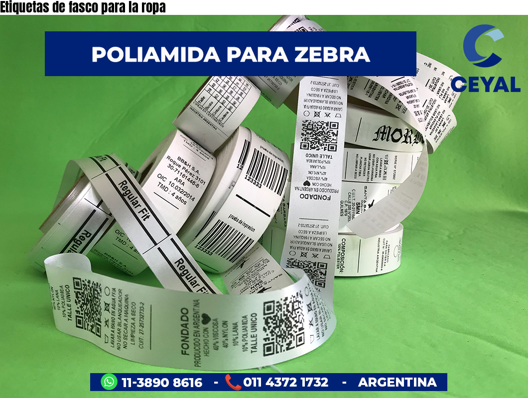 Etiquetas de fasco para la ropa