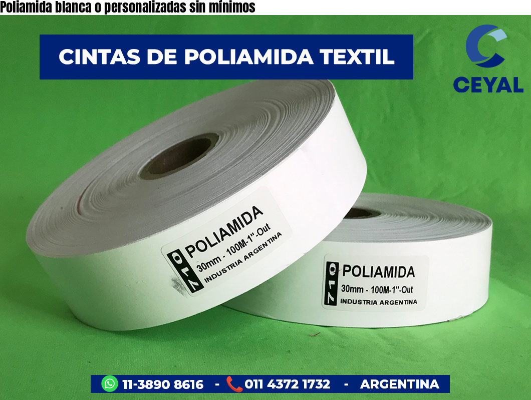 Poliamida blanca o personalizadas sin mínimos