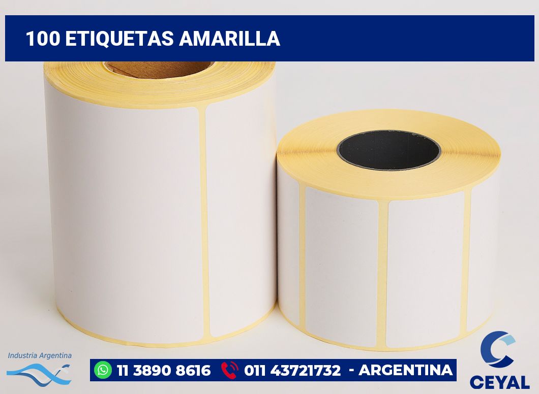 100 Etiquetas amarilla
