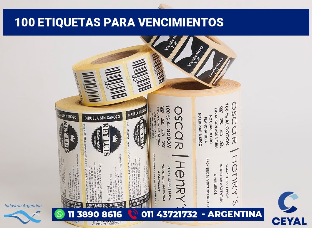100 Etiquetas para vencimientos