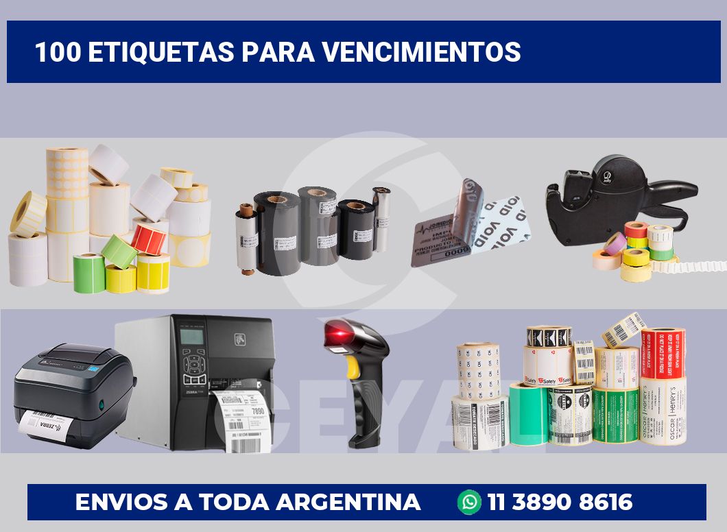100 Etiquetas para vencimientos