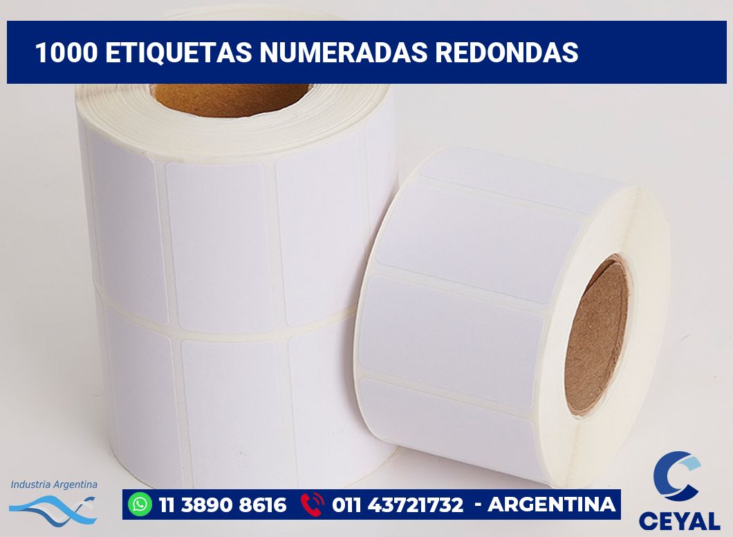 1000 Etiquetas numeradas redondas