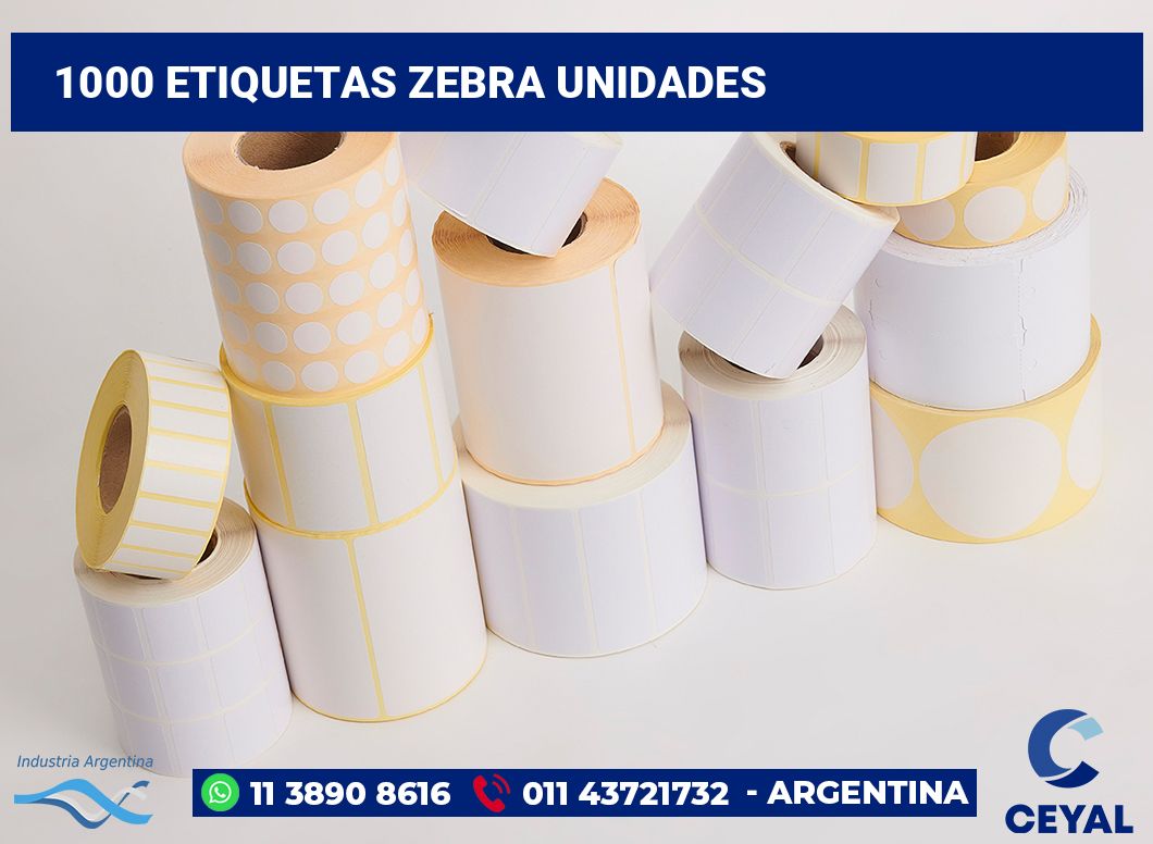 1000 Etiquetas zebra unidades