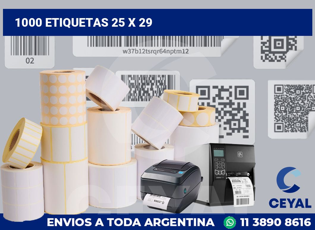 1000 etiquetas 25 x 29