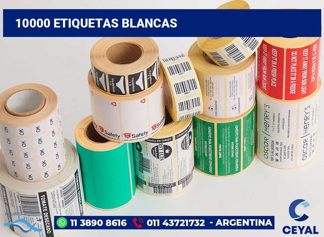 10000 Etiquetas blancas