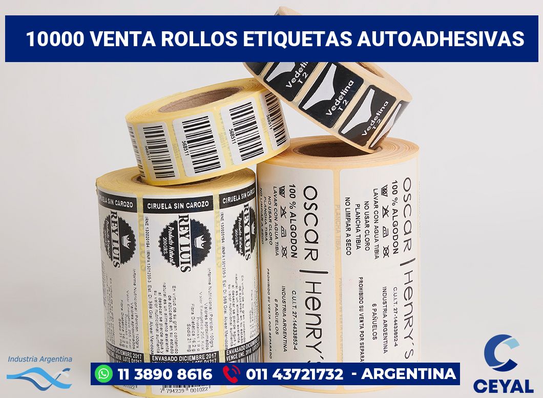 10000 Venta rollos etiquetas autoadhesivas