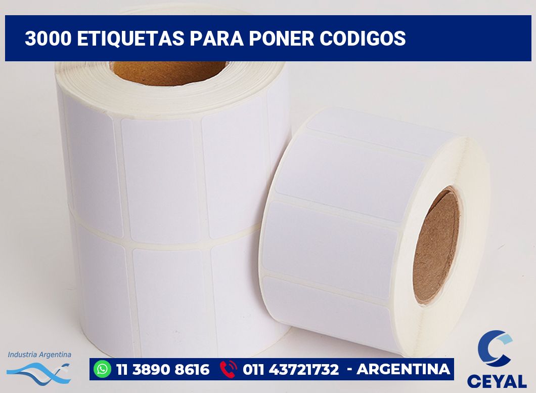 3000 Etiquetas para poner codigos