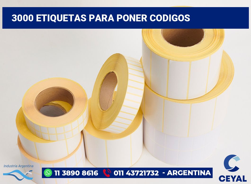 3000 Etiquetas para poner codigos