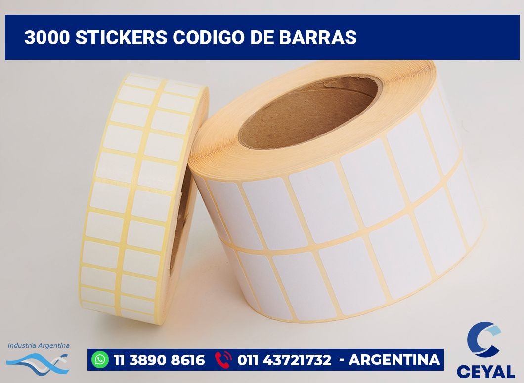 3000 Stickers codigo de barras