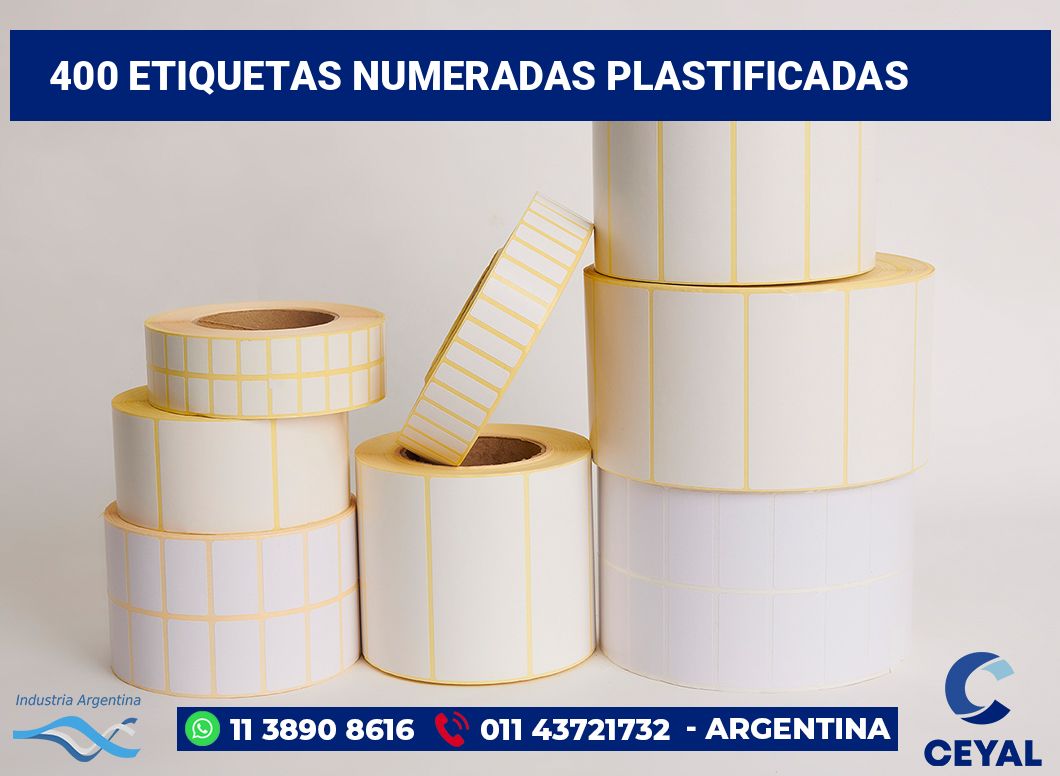 400 Etiquetas numeradas plastificadas