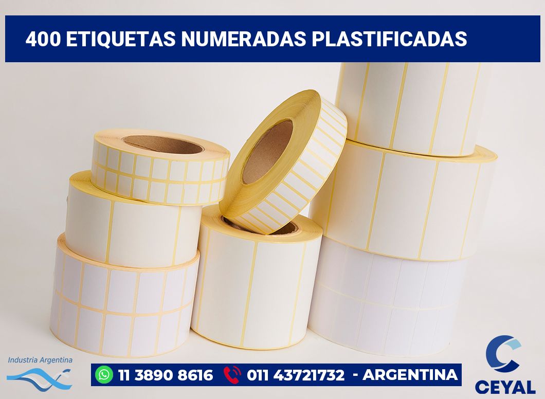 400 Etiquetas numeradas plastificadas