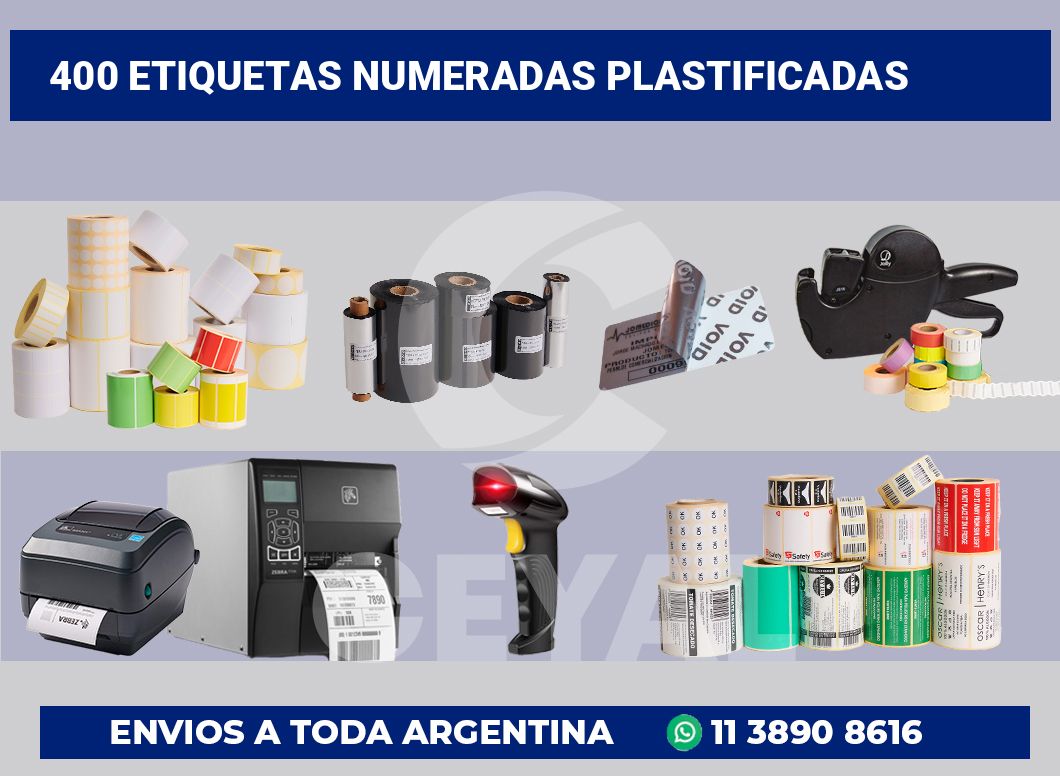 400 Etiquetas numeradas plastificadas