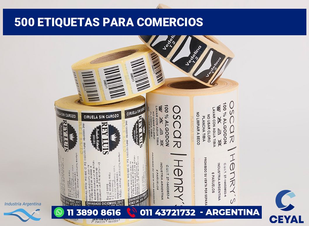 500 Etiquetas para comercios