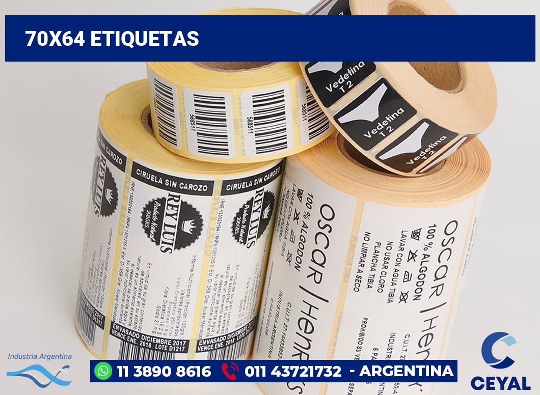 70x64 Etiquetas