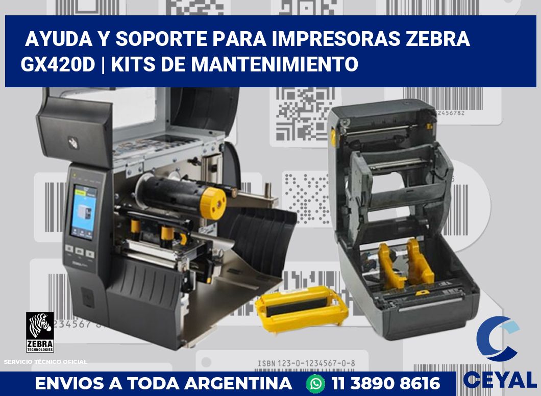 Ayuda y soporte para impresoras Zebra GX420d | Kits de mantenimiento