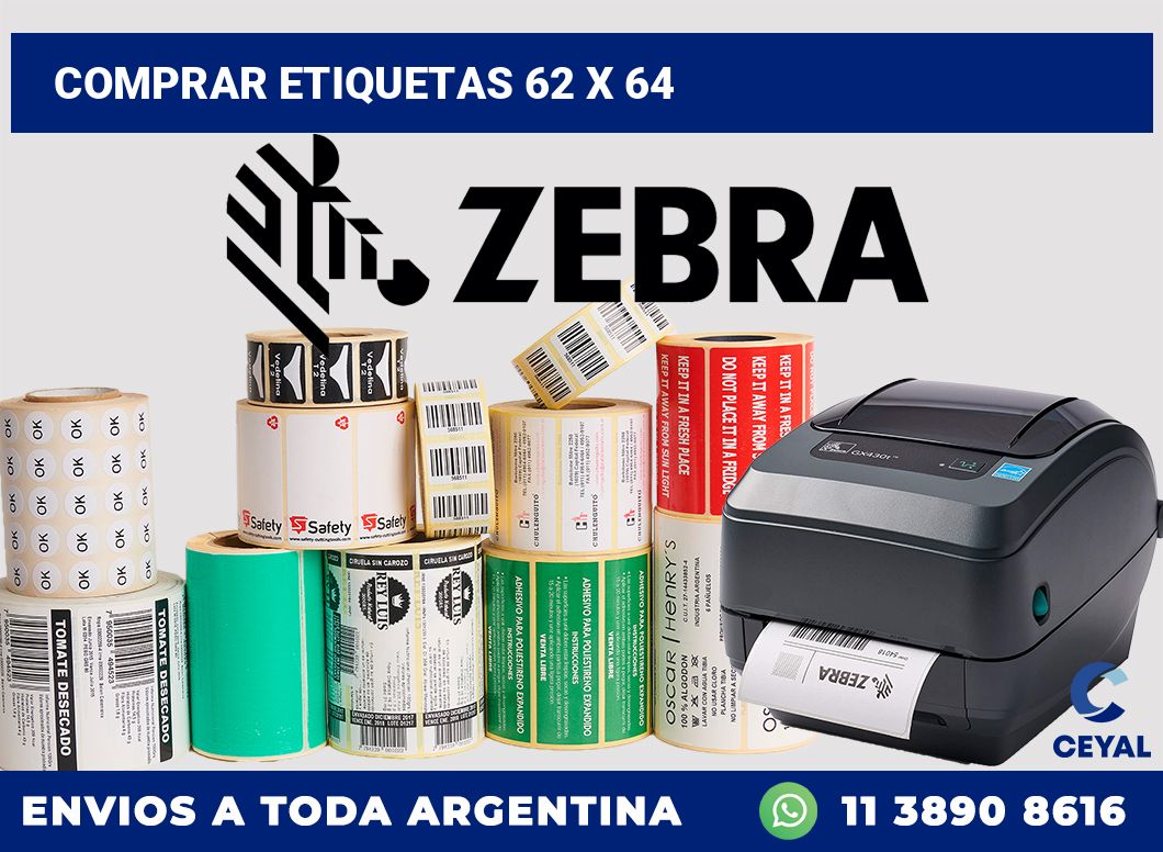 Comprar etiquetas 62 x 64