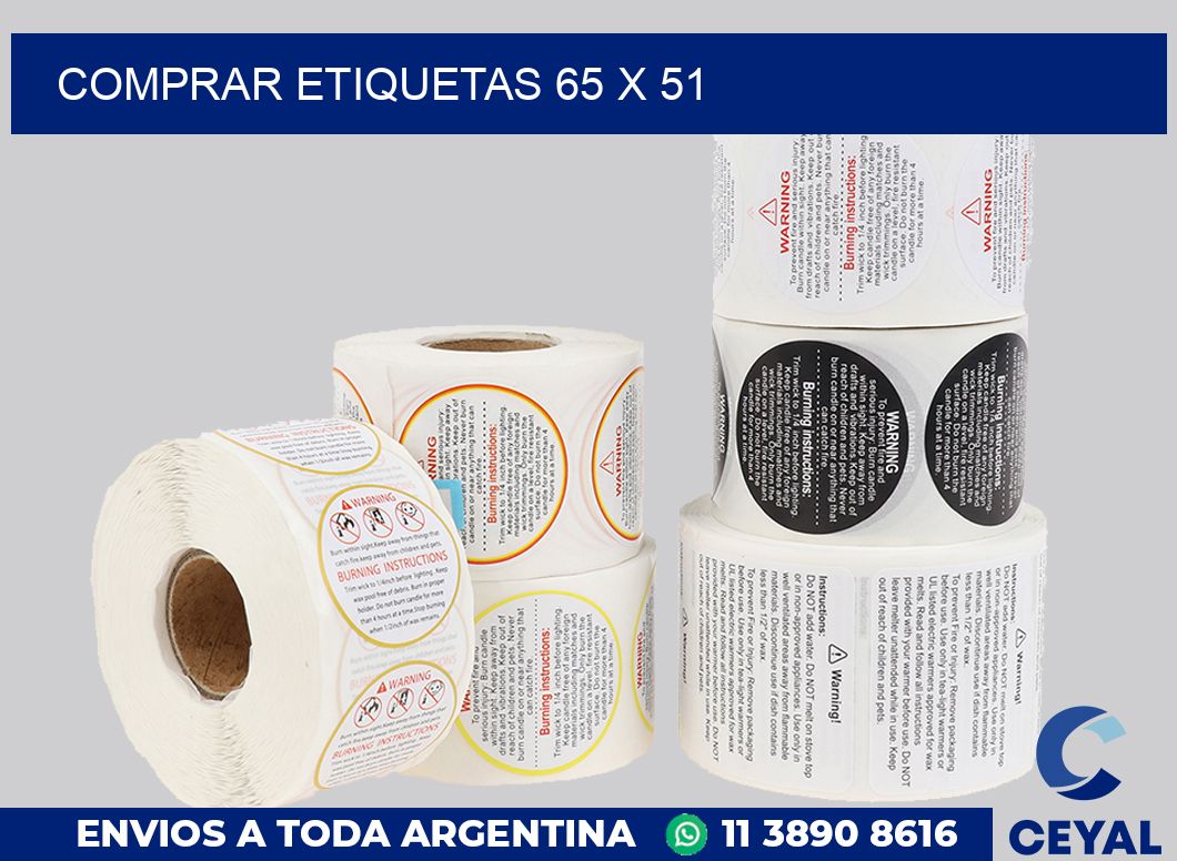 Comprar etiquetas 65 x 51