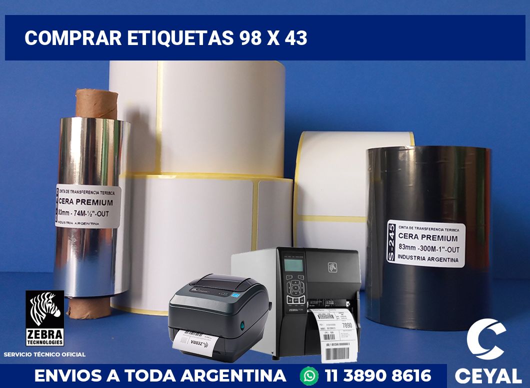 Comprar etiquetas 98 x 43