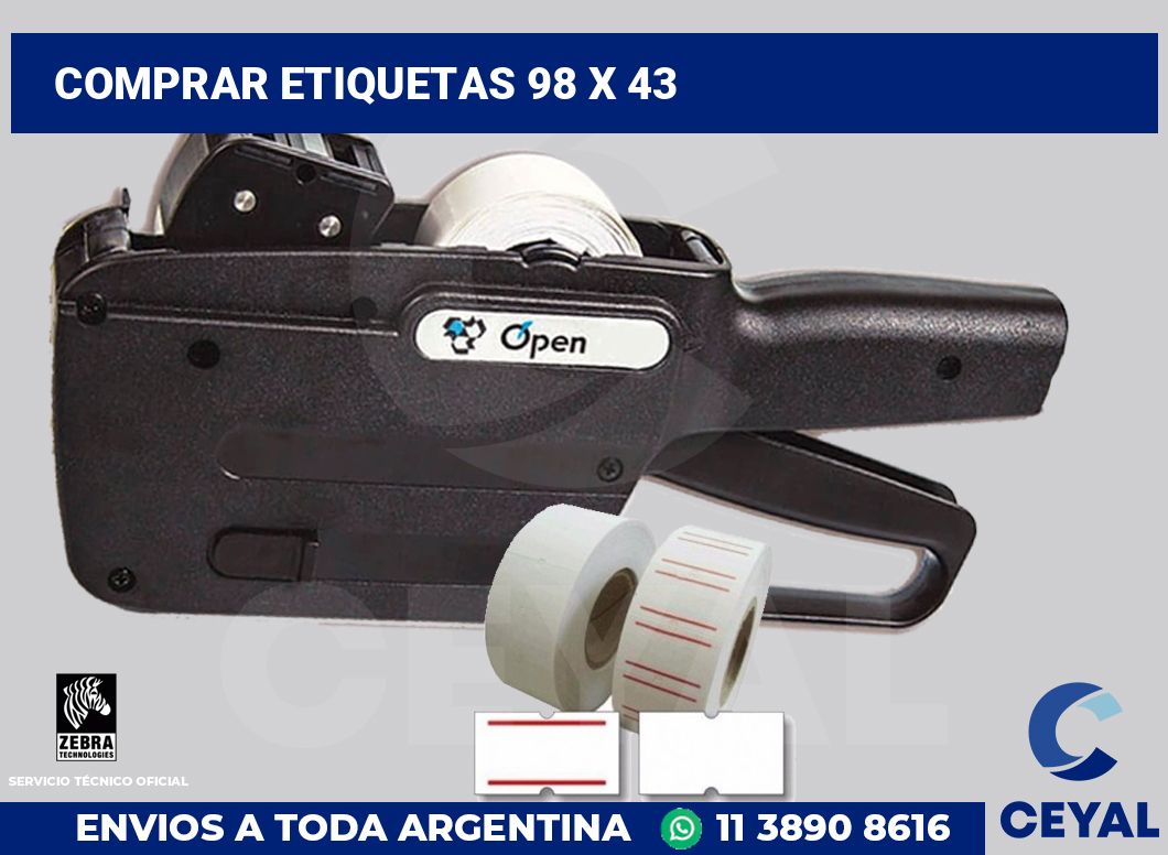 Comprar etiquetas 98 x 43